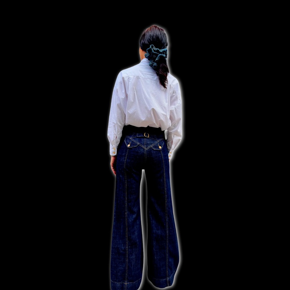 Vintage Judi Rosin Y2K Ultra Rare GBU Mega Bell Bottom Iconic Elephant Jeans - Picture 6 of 11